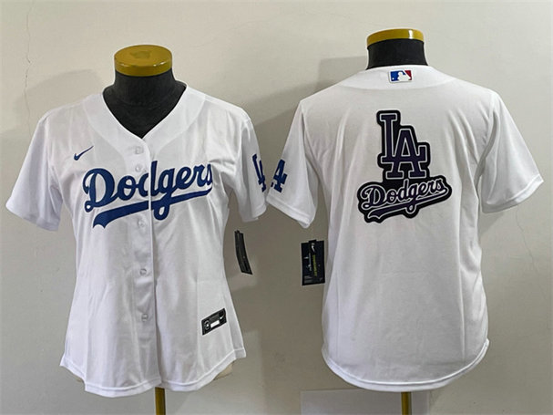 Women's Los Angeles Dodgers White Team Big Logo Stitched Jersey