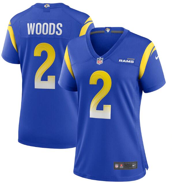 Women's Los Angeles Rams #2 Robert Woods Royal Vapor Untouchable Limited Stitched Jersey
