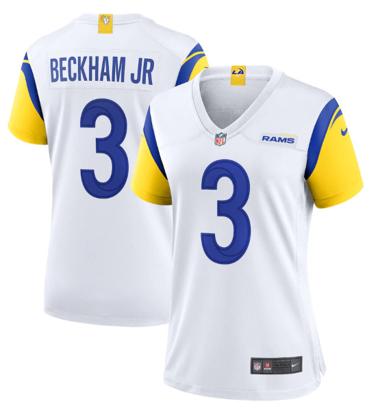 Women's Los Angeles Rams #3 Odell Beckham Jr. White Vapor Untouchable Limited Stitched Jersey
