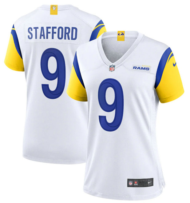 Women's Los Angeles Rams #9 Matthew Stafford White Vapor Untouchable Limited Stitched Jersey