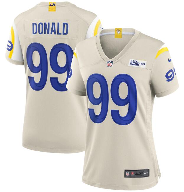Women's Los Angeles Rams #99 Aaron Donald Bone Vapor Untouchable Limited Stitched Jersey