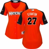 Women's Miami Marlins #27 Giancarlo Stanton  Orange National League 2017 MLB All-Star MLB Jersey
