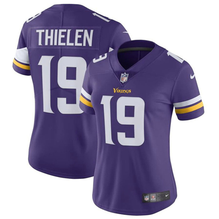 Women's Minnesota Vikings #19 Adam Thielen Purple Vapor Untouchable Limited Stitched NFL Jersey