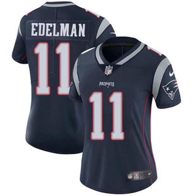 Women's New England Patriots #11 Julian Edelman Navy Vapor Untouchable Stitched Jersey