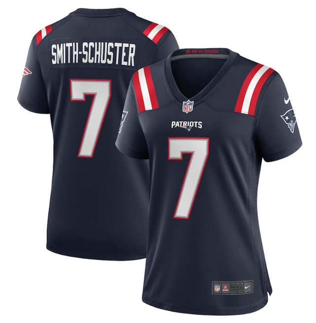 Women's New England Patriots #7 JuJu Smith-Schuster Navy Stitched Game Jersey