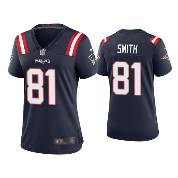 Women's New England Patriots #81 Jonnu Smith Navy Vapor Untouchable Limited Stitched Jersey