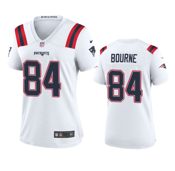 Women's New England Patriots #84 Kendrick Bourne White Stitched Jersey