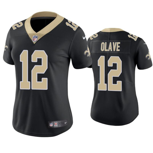 Women's New Orleans Saints #12 Chris Olave Black Vapor Untouchable Limited Stitched Jersey