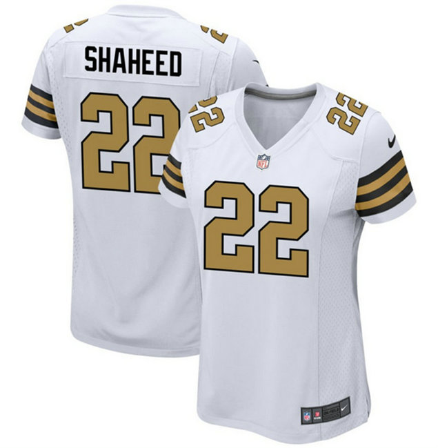 Women's New Orleans Saints #22 Rashid Shaheed White Color Rush Stitched Game Jersey