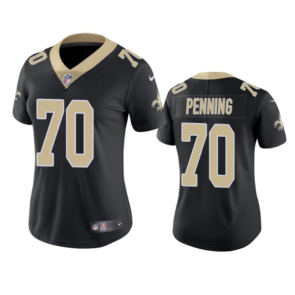 Women's New Orleans Saints #70 Trevor Penning Black Vapor Untouchable Limited Stitched Jersey