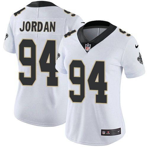 Women's New Orleans Saints #94 Cameron Jordan White Vapor Untouchable Limited Stitched Jersey
