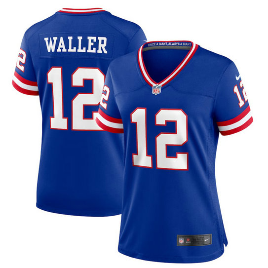 Women's New York Giants #12 Darren Waller Royal Classic Retired Player Stitched Game Jersey