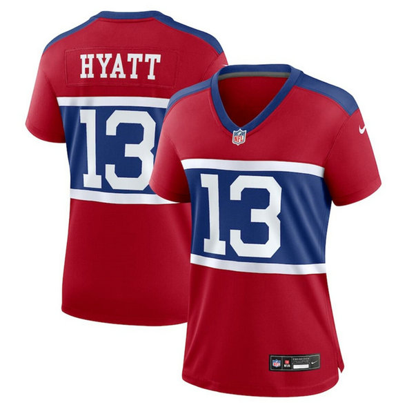 Women's New York Giants #13 Jalin Hyatt Century Red Alternate Vapor Limited Stitched Football Jersey