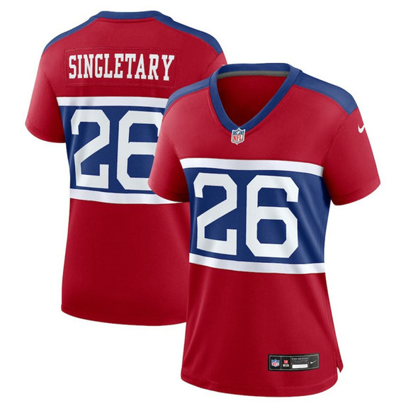 Women's New York Giants #26 Devin Singletary Century Red Alternate Vapor Limited Stitched Football Jersey