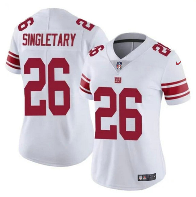 Women's New York Giants #26 Devin Singletary White Vapor Stitched Jersey