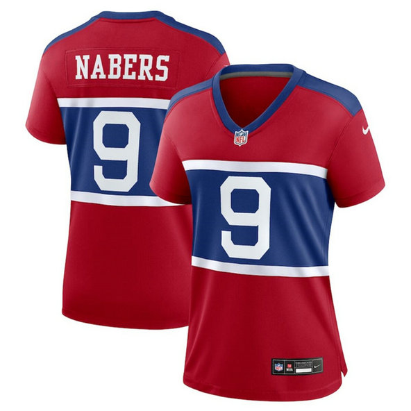 Women's New York Giants #9 Malik Nabers Century Red Alternate Vapor Limited Stitched Football Jersey