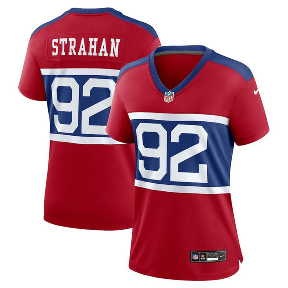 Women's New York Giants #92 Michael Strahan Century Red Alternate Vapor Limited Stitched Football Jersey