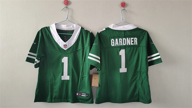 Women's New York Jets #1 Sauce Gardner Green 2024 FU.S.E Vapor Stitched Football Jersey