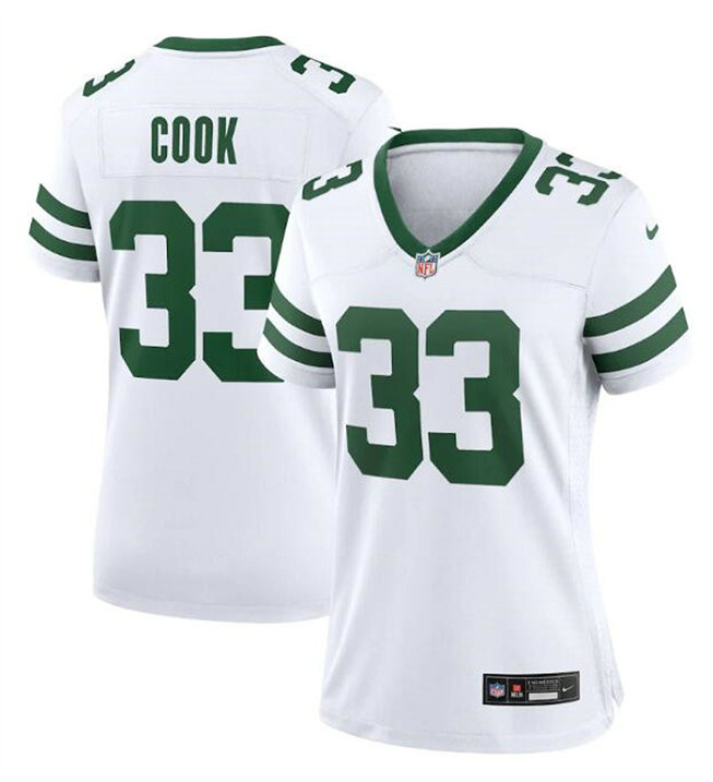 Women's New York Jets #33 Dalvin Cook White Stitched Football Jersey