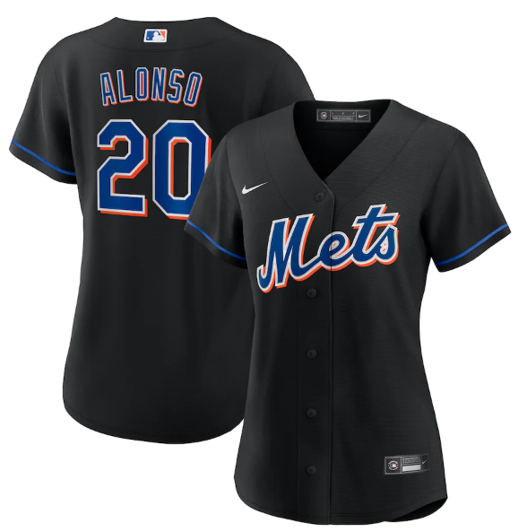 Women's New York Mets #20 Pete Alonso 2022 Black Cool Base Stitched MLB Jersey