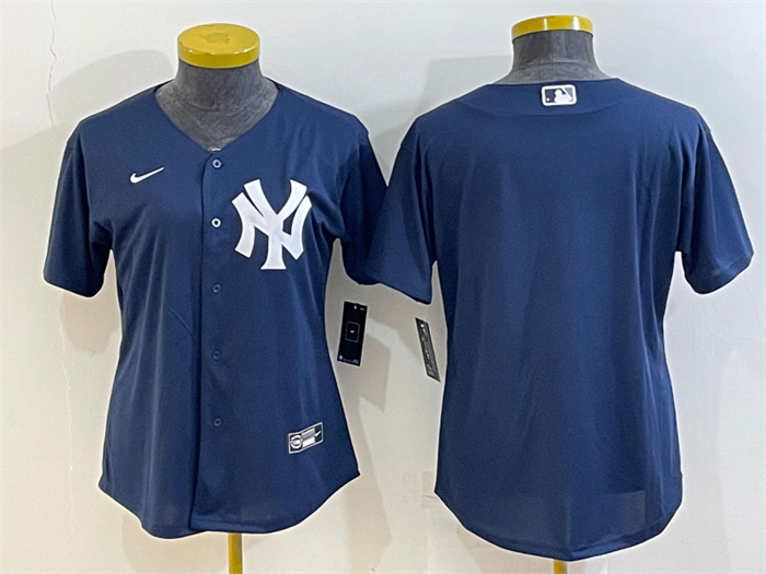 Women's New York Yankees Blank Navy Stitched Baseball Jersey