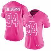 Women's Nike Baltimore Ravens #34 Lorenzo Taliaferro Limited Pink Rush Fashion NFL Jersey