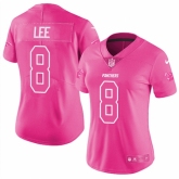 Women's Nike Carolina Panthers #8 Andy Lee Limited Pink Rush Fashion NFL Jersey