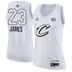 Women's Nike Cleveland Cavaliers #23 LeBron James White NBA Jordan Swingman 2018 All-Star Game Jersey