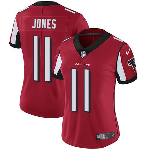 Women's Nike Falcons #11 Julio Jones Red Team Color Vapor Untouchable Limited Jersey