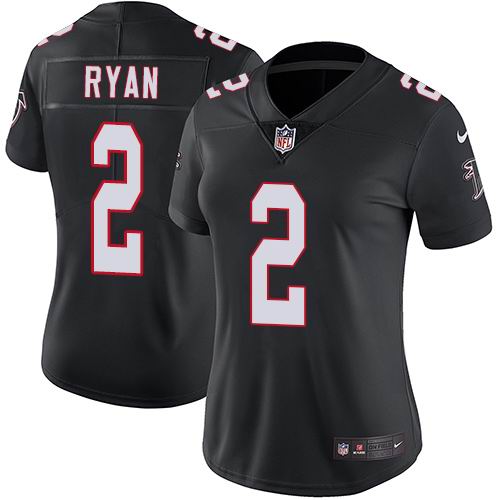 Women's Nike Falcons #2 Matt Ryan Black Alternate Vapor Untouchable Limited Jersey