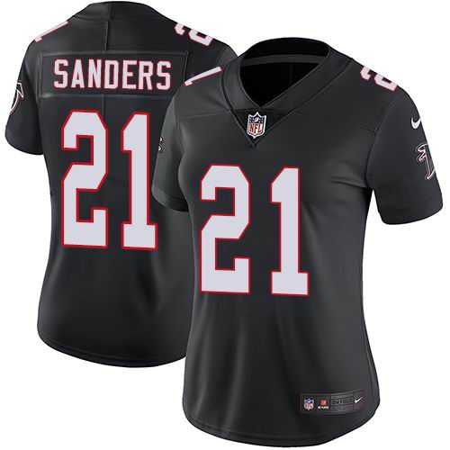 Women's Nike Falcons #21 Deion Sanders Black Alternate Vapor Untouchable Limited Jersey