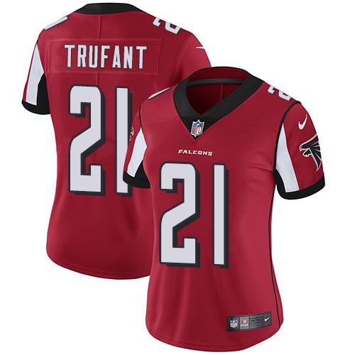 Women's Nike Falcons #21 Desmond Trufant Red Team Color Vapor Untouchable Limited Jersey