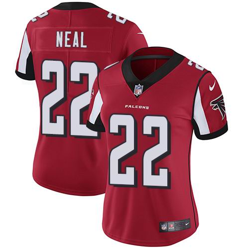 Women's Nike Falcons #22 Keanu Neal Red Team Color Vapor Untouchable Limited Jersey