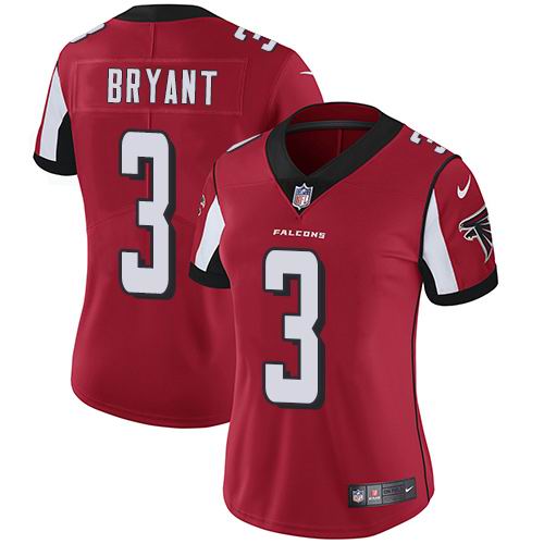 Women's Nike Falcons #3 Matt Bryant Red Team Color Vapor Untouchable Limited Jersey