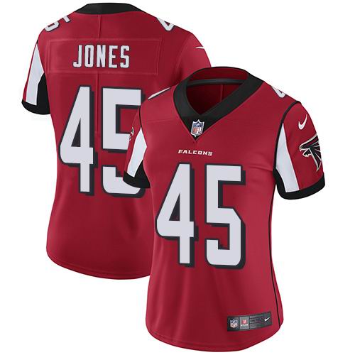 Women's Nike Falcons #45 Deion Jones Red Team Color Vapor Untouchable Limited Jersey