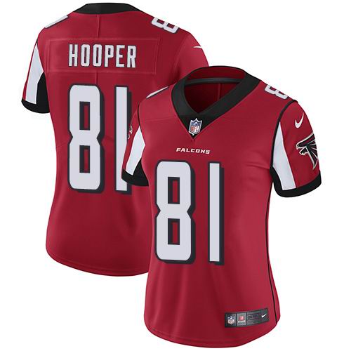 Women's Nike Falcons #81 Austin Hooper Red Team Color Vapor Untouchable Limited Jersey