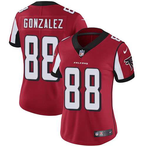 Women's Nike Falcons #88 Tony Gonzalez Red Team Color Vapor Untouchable Limited Jersey