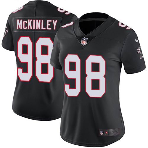 Women's Nike Falcons #98 Takkarist McKinley Black Alternate Vapor Untouchable Limited Jersey
