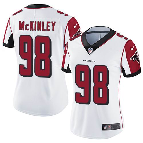 Women's Nike Falcons #98 Takkarist McKinley White Vapor Untouchable Limited Jersey