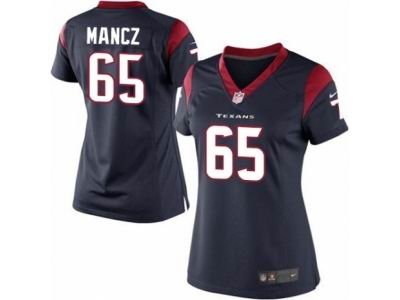 Women's Nike Houston Texans #65 Greg Mancz game Navy Blue Jersey