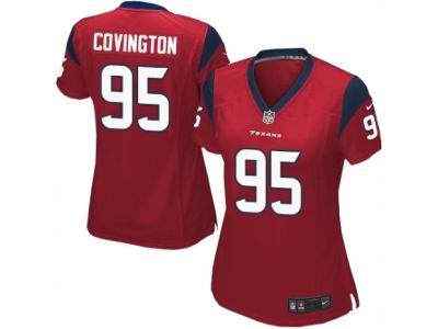 Women's Nike Houston Texans #95 Christian Covington game Red Jersey