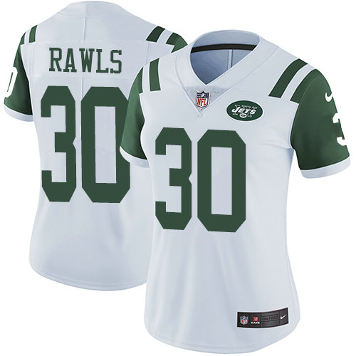 Women's Nike Jets #30 Thomas Rawls White Women's Stitched NFL Vapor Untouchable Limited Jersey