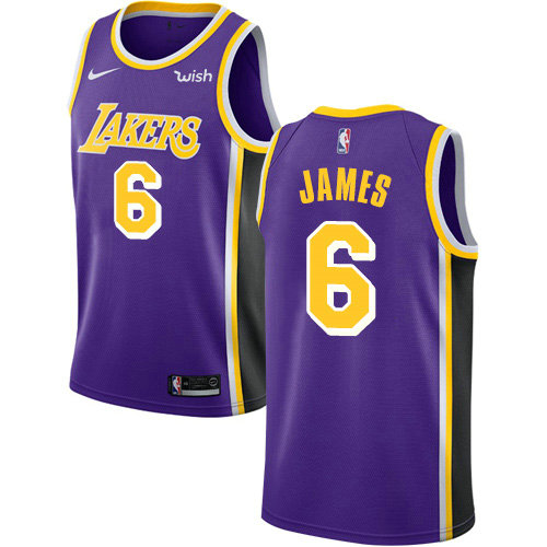 Women's Nike Lakers #6 LeBron James Purple Women's NBA Swingman Statement Edition Jersey