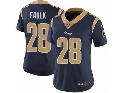 Women's Nike Los Angeles Rams #28 Marshall Faulk Vapor Untouchable Limited Navy Blue Jersey