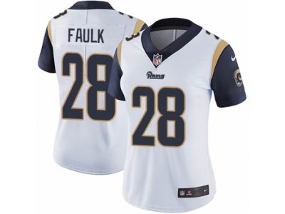 Women's Nike Los Angeles Rams #28 Marshall Faulk Vapor Untouchable Limited White NFL Jersey