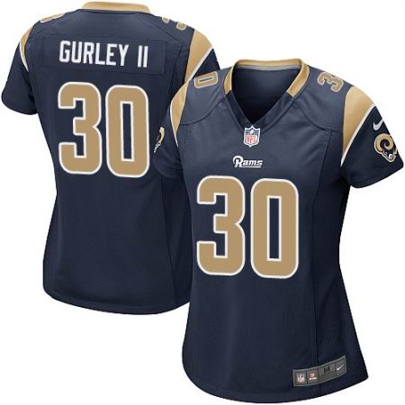 Women's Nike Los Angeles Rams #30 Todd Gurley Game Navy Blue Jersey