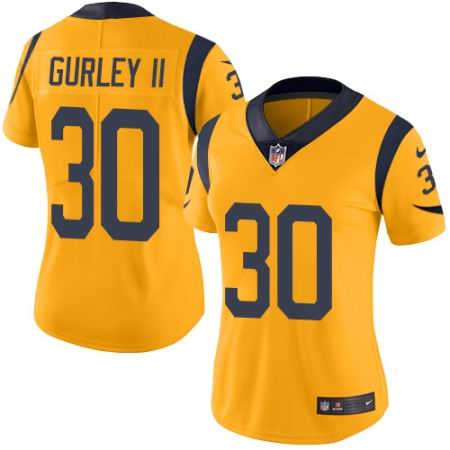 Women's Nike Los Angeles Rams #30 Todd Gurley Limited Gold Rush NFL Jersey