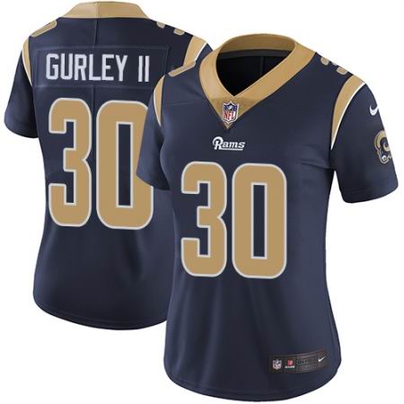 Women's Nike Los Angeles Rams #30 Todd Gurley Vapor Untouchable Limited Navy Blue Jersey