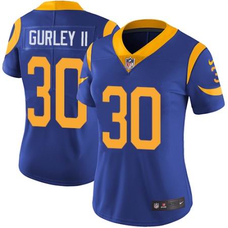 Women's Nike Los Angeles Rams #30 Todd Gurley Vapor Untouchable Limited Royal Blue Jersey