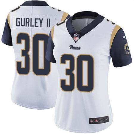 Women's Nike Los Angeles Rams #30 Todd Gurley Vapor Untouchable Limited White NFL Jersey